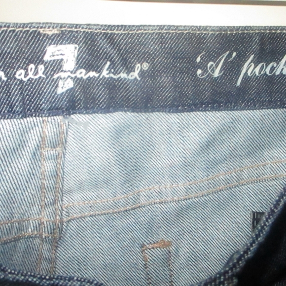 New HTF: 7 Mankind Swirl Embroidered CRYSTAL A Pocket Bootcut Jeans 30 x 34 Dark - Picture 10 of 16